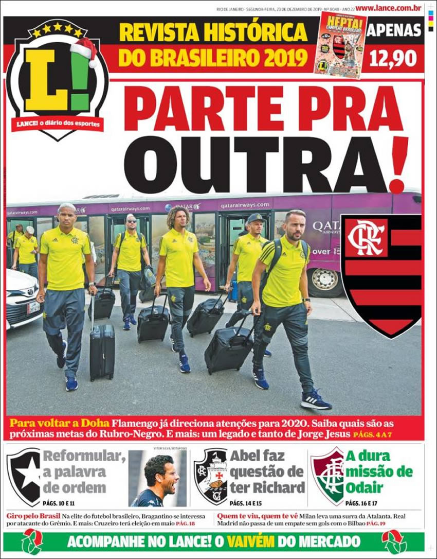Portadas diarios deportivos en el mundo del 23 de diciembre de 2019