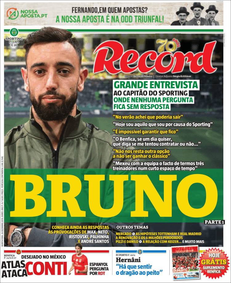 Portadas diarios deportivos en el mundo del 26 de diciembre de 2019
