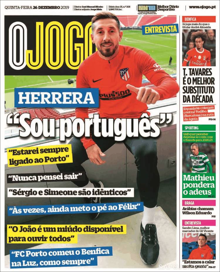 Portadas diarios deportivos en el mundo del 26 de diciembre de 2019