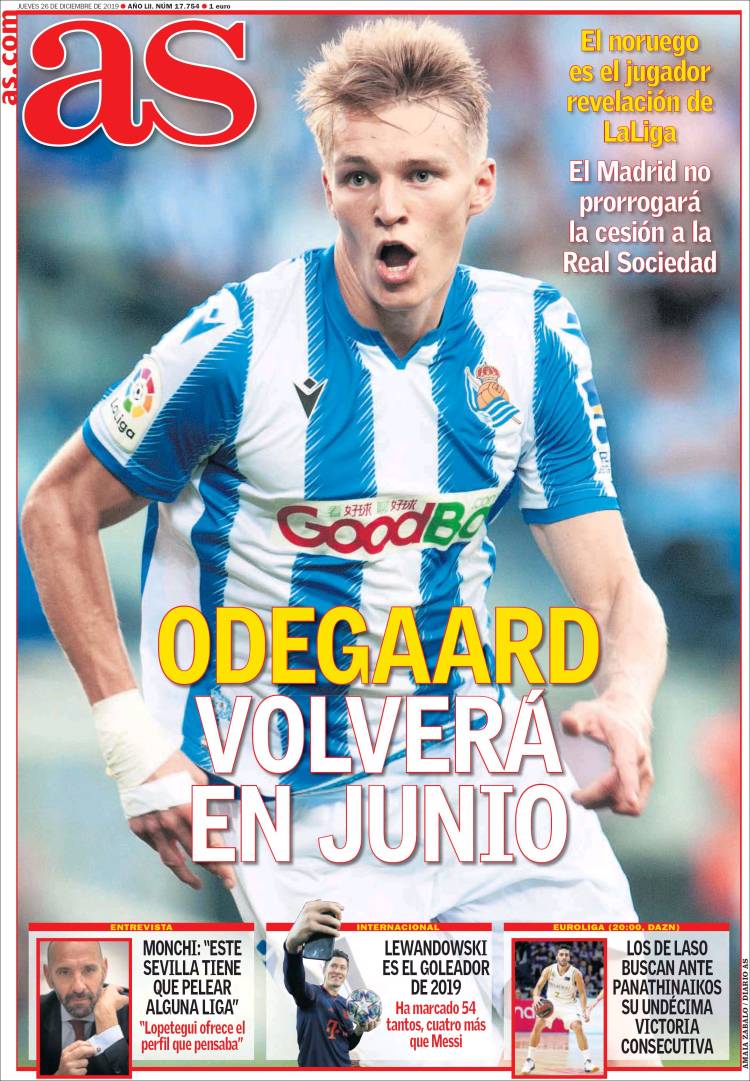 Portadas diarios deportivos en el mundo del 26 de diciembre de 2019