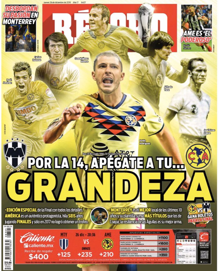 Portadas diarios deportivos en el mundo del 26 de diciembre de 2019