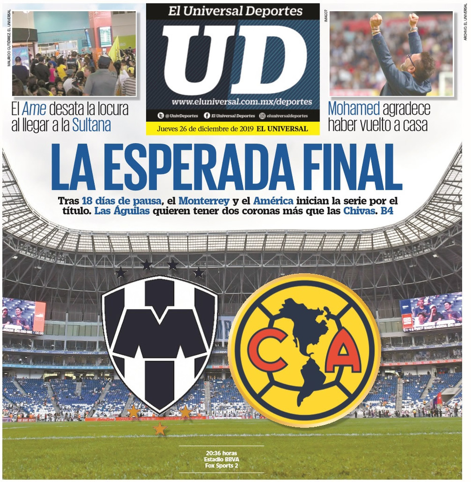Portadas diarios deportivos en el mundo del 26 de diciembre de 2019