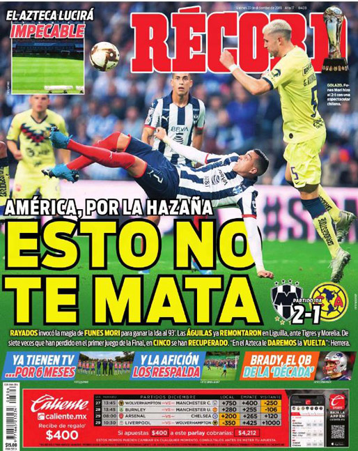 Portadas diarios deportivos en el mundo del 27 de diciembre de 2019