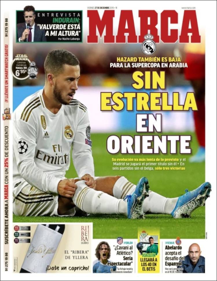 Portadas diarios deportivos en el mundo del 27 de diciembre de 2019