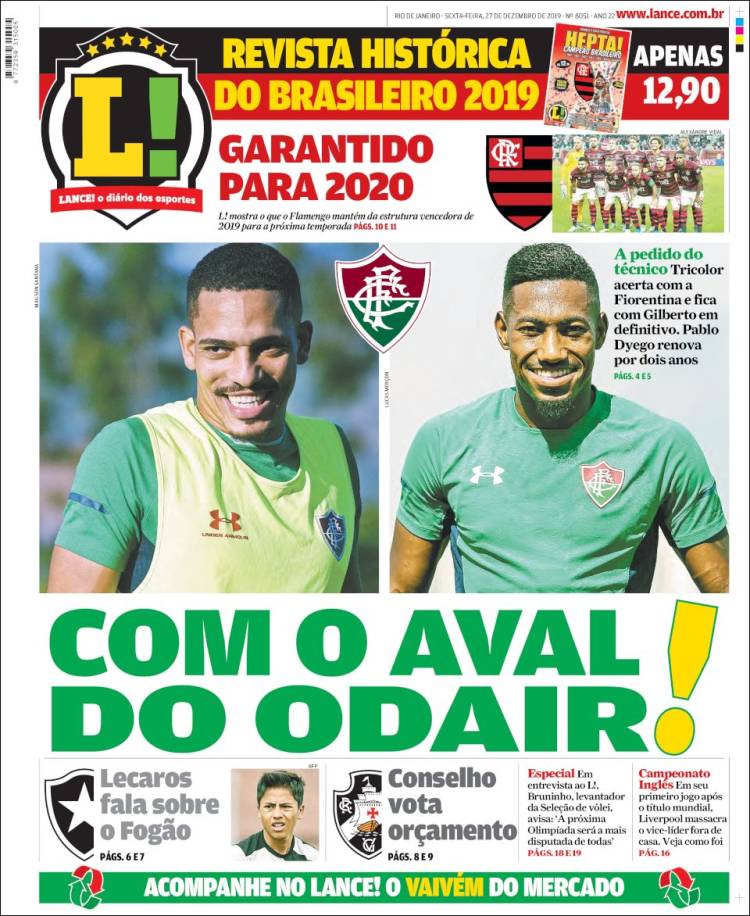 Portadas diarios deportivos en el mundo del 27 de diciembre de 2019