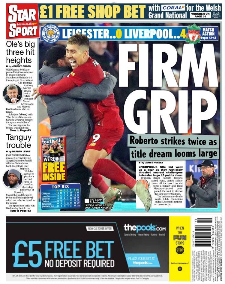Portadas diarios deportivos en el mundo del 27 de diciembre de 2019