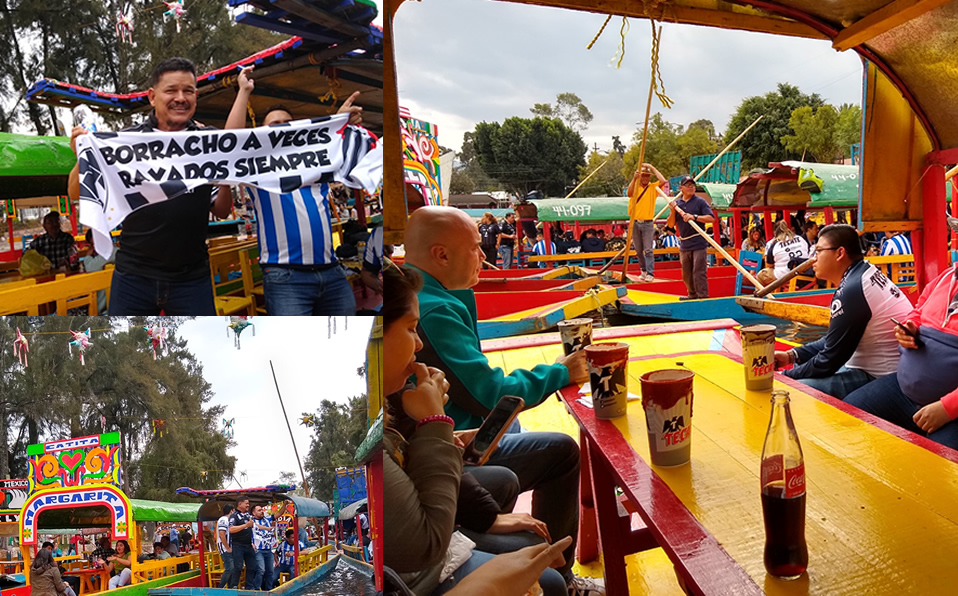 Los aficionados rayados invadieron Xochimilco. (@Wallfryd)