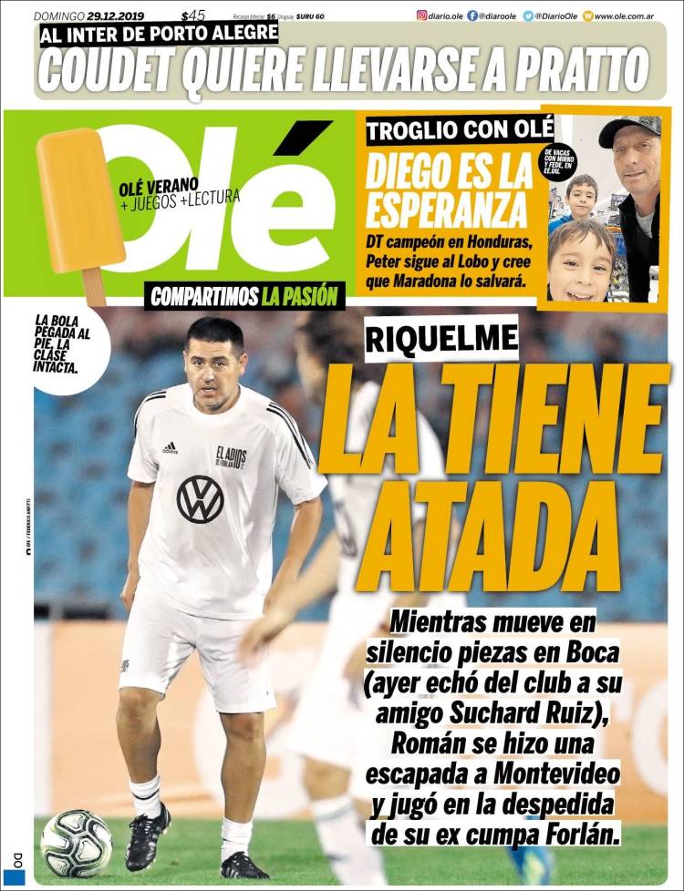 Portadas de los diarios deportivos del mundo de 29 de diciembre del 2019