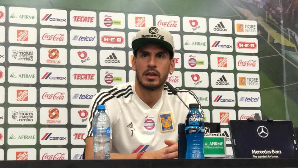 Nahuel Guzmán durante la conferencia de prensa. (Foto: Jorge Rosales)