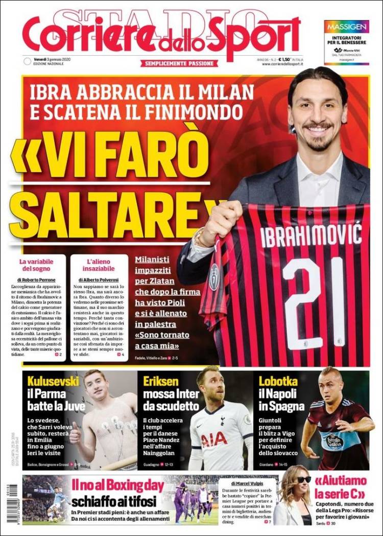 Portadas de diarios deportivos del mundo del 03 de enero del 2020.
