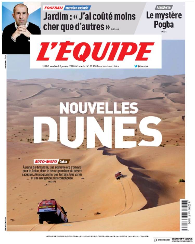 Portadas de diarios deportivos del mundo del 03 de enero del 2020.