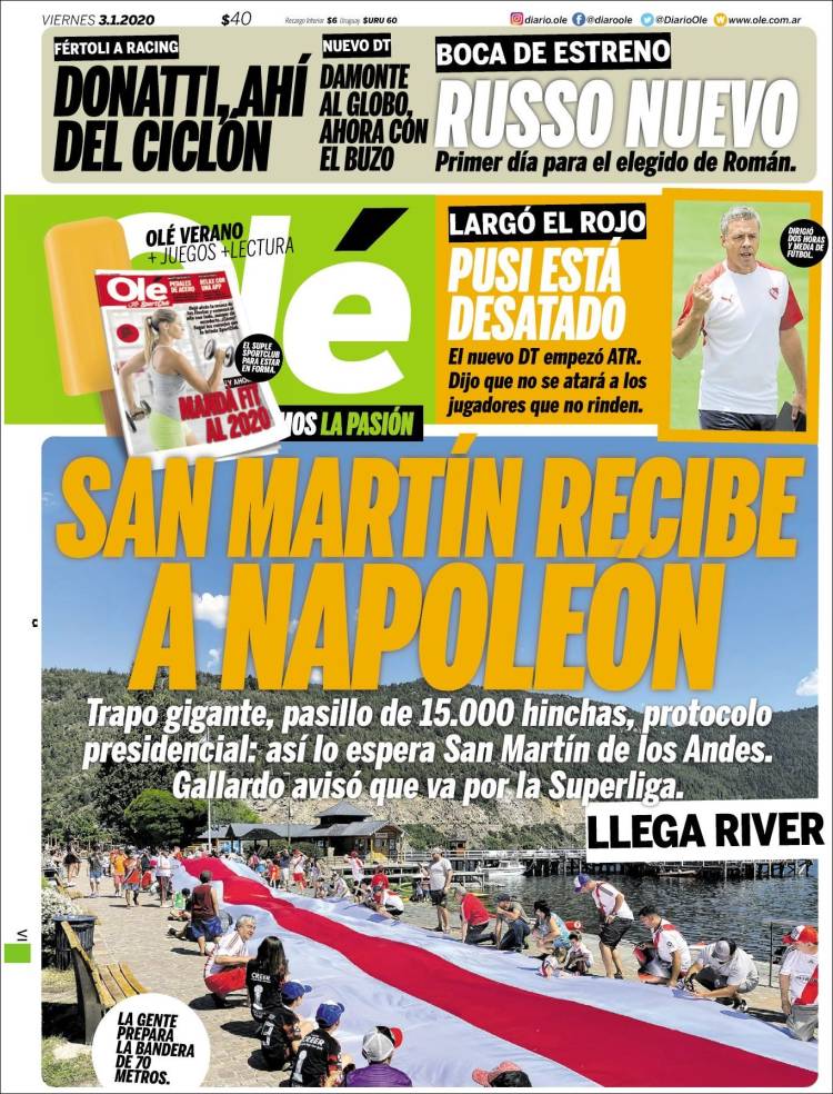 Portadas de diarios deportivos del mundo del 03 de enero del 2020.