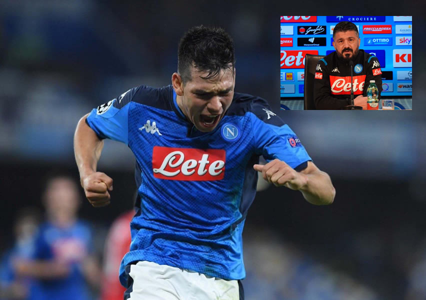 El mexicano ha convertido dos goles con el Napoli en esta temporada. FOTOS: @sscnapoliES
