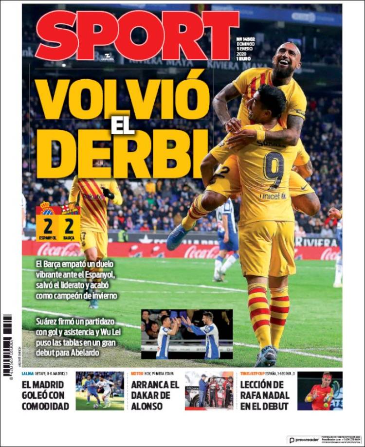 Portadas de diarios deportivos del mundo del 05 de enero del 2020.