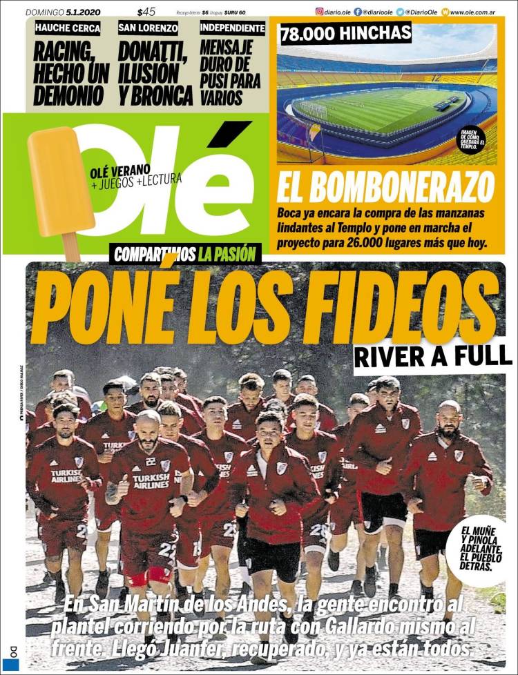 Portadas de diarios deportivos del mundo del 05 de enero del 2020.
