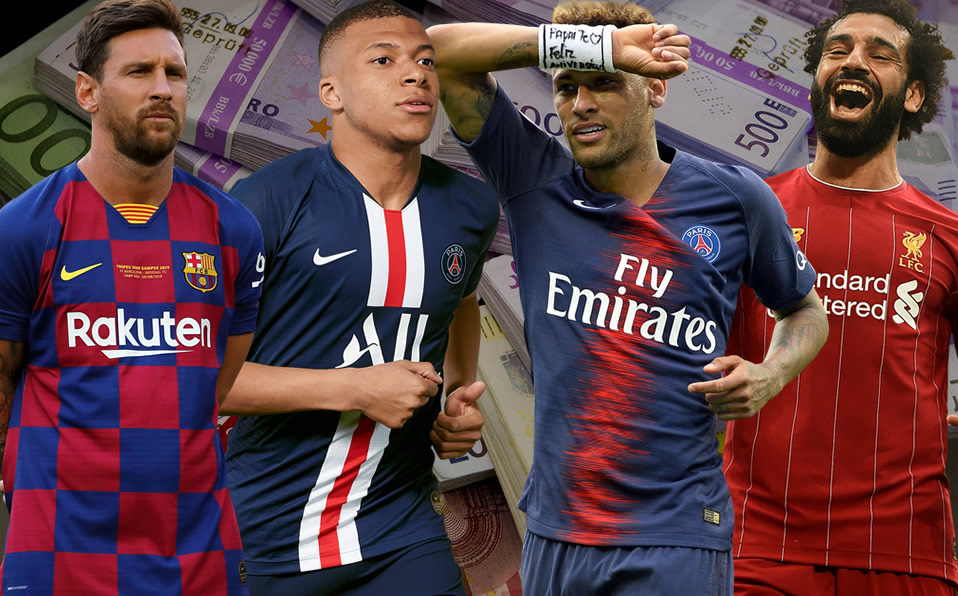 La lista la comanda Kylian Mbappé, mientras Neymar se desplomó casi 100 millones. (Footy Renders)