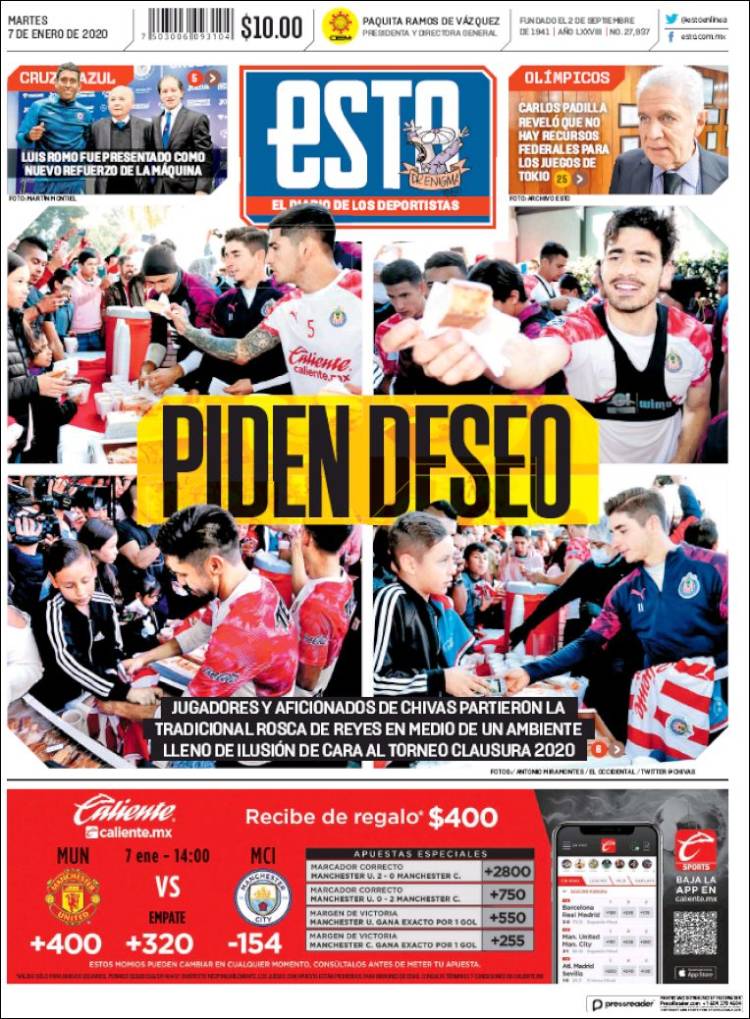 Portadas de diarios deportivos del mundo del 07 de enero del 2020