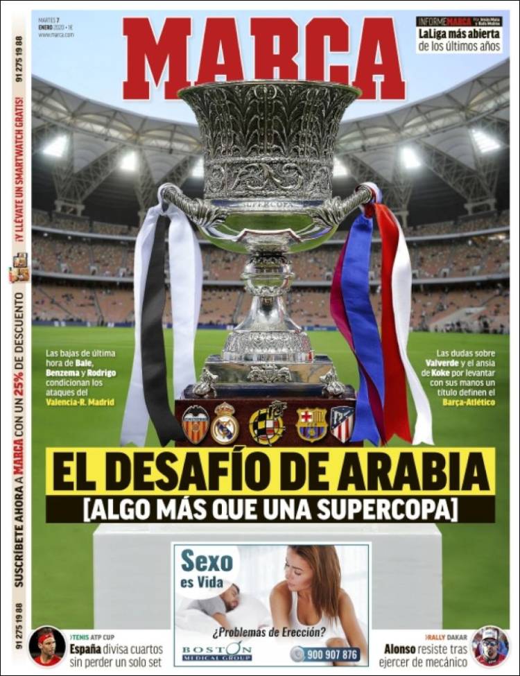 Portadas de diarios deportivos del mundo del 07 de enero del 2020