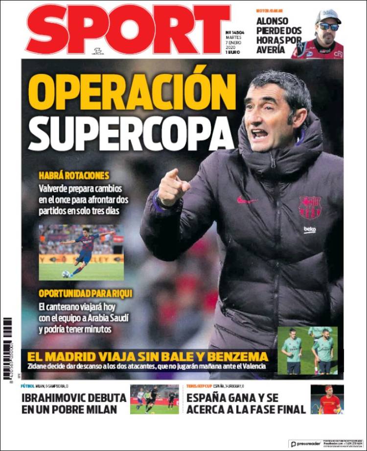 Portadas de diarios deportivos del mundo del 07 de enero del 2020