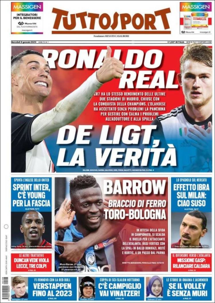 Portadas de diarios deportivos del mundo del 08 de enero del 2020