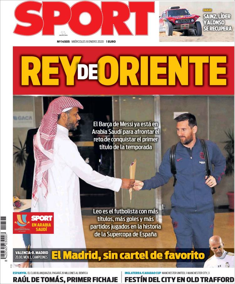 Portadas de diarios deportivos del mundo del 08 de enero del 2020