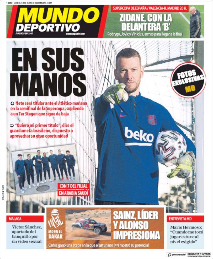 Portadas de diarios deportivos del mundo del 08 de enero del 2020