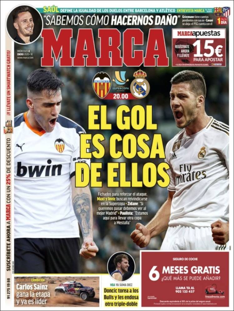 Portadas de diarios deportivos del mundo del 08 de enero del 2020