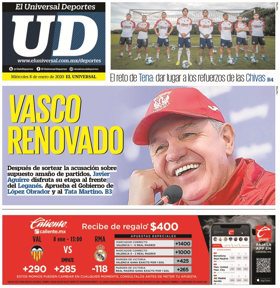 Portadas de diarios deportivos del mundo del 08 de enero del 2020