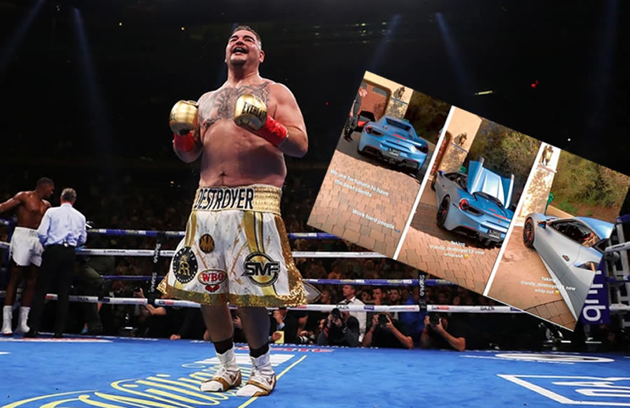Andy Ruiz sumó un nuevo auto a su colección de carros. FOTO: AFP.