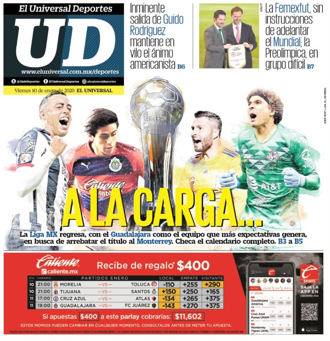 Portadas de diarios deportivos del mundo del 10 de enero del 2020
