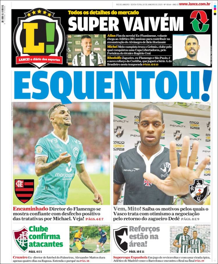 Portadas de diarios deportivos del mundo del 10 de enero del 2020