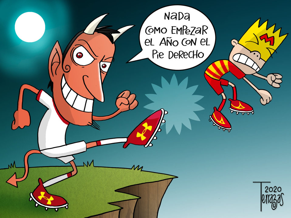 Con el pie derecho