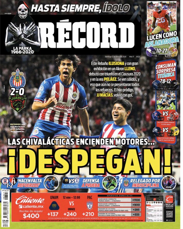Portadas de diarios deportivos del mundo del 12 de enero del 2020