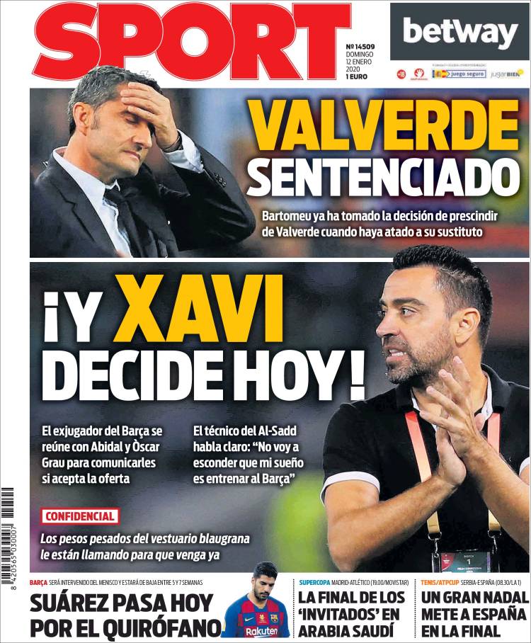 Portadas de diarios deportivos del mundo del 12 de enero del 2020