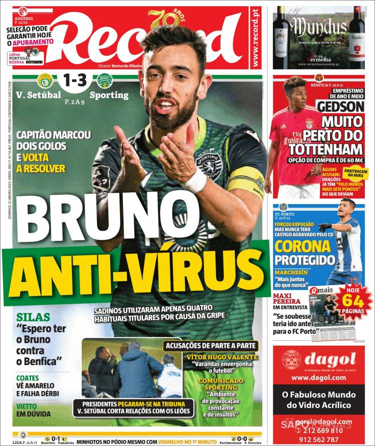 Portadas de diarios deportivos del mundo del 12 de enero del 2020