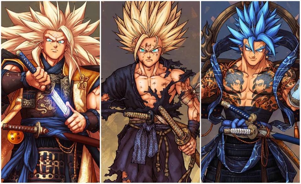 Así se verían los personajes de Dragon Ball al estilo samurái