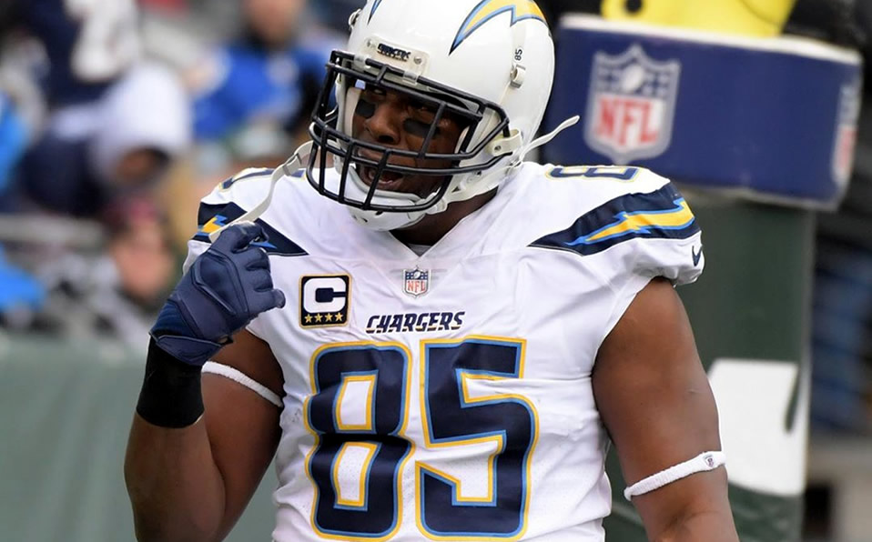 Antonio Gates jugó sus 16 temporadas en la NFL con los Chargers. (@AntonioGates85)