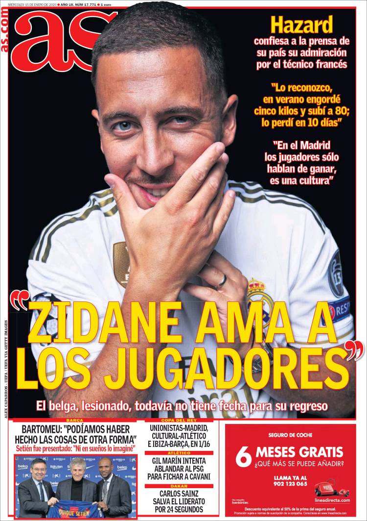 Portadas de diarios deportivos del mundo del 15 de enero del 2020