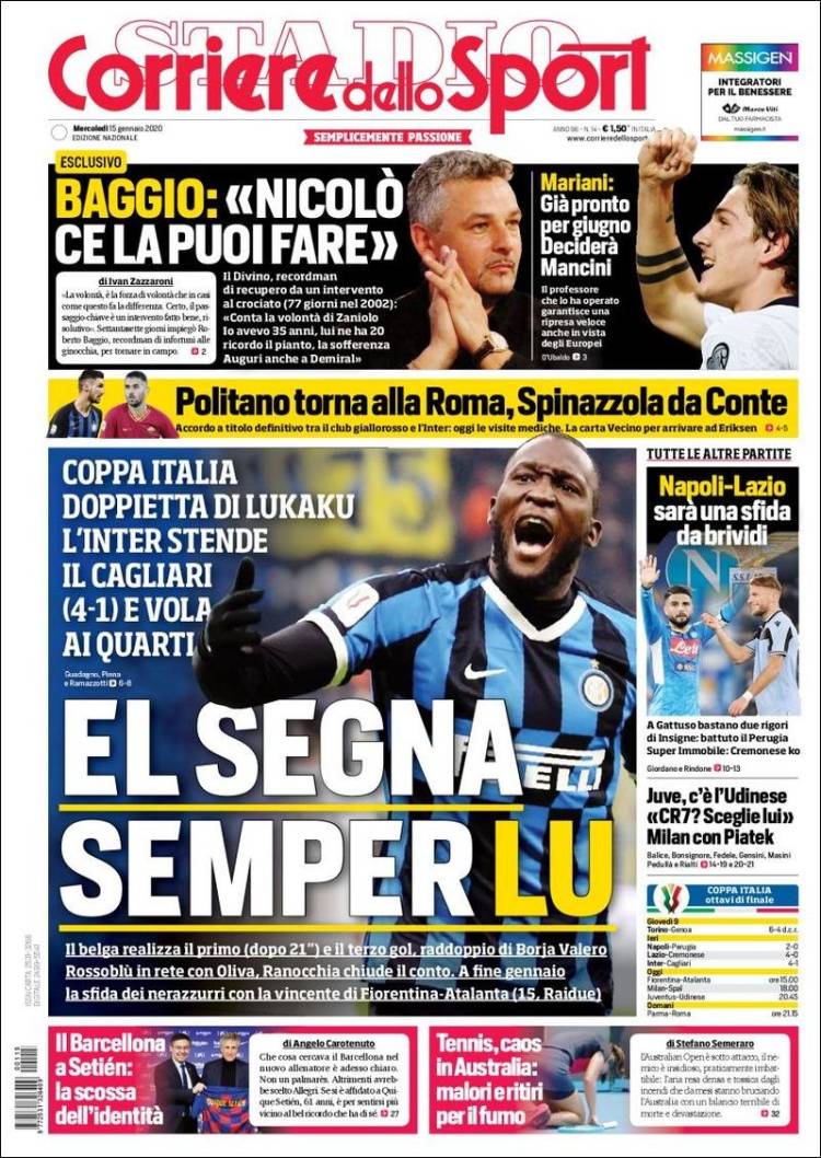 Portadas de diarios deportivos del mundo del 15 de enero del 2020