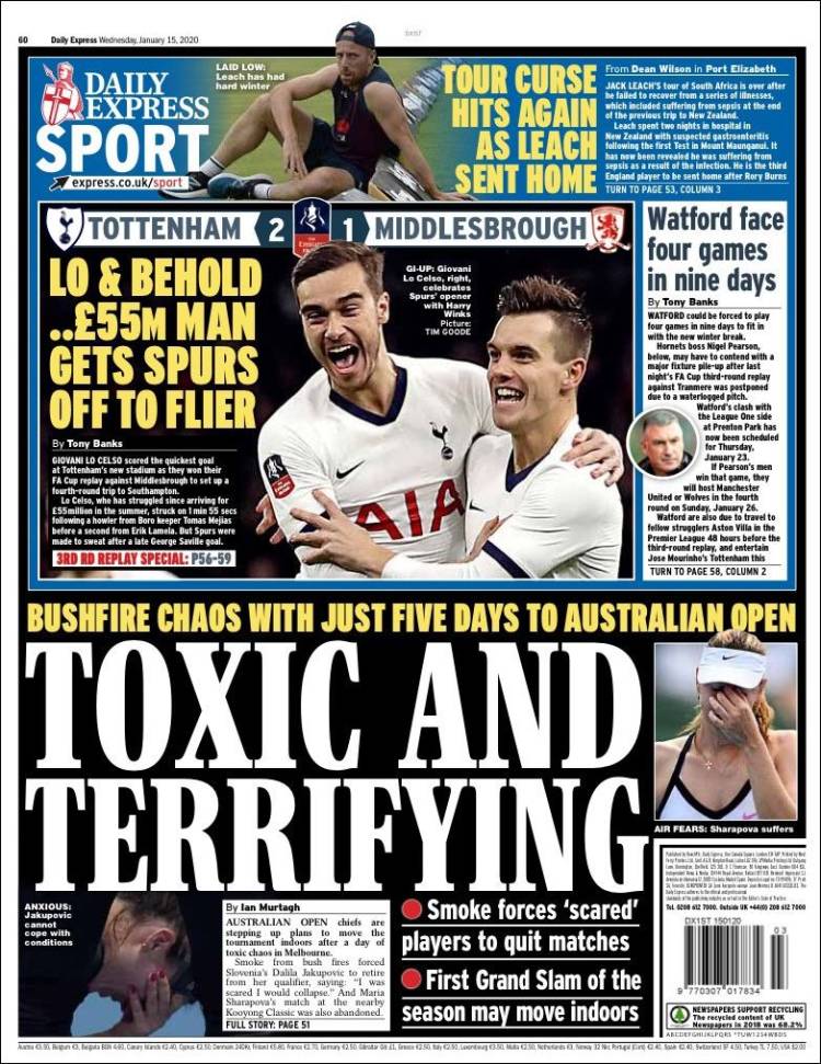 Portadas de diarios deportivos del mundo del 15 de enero del 2020