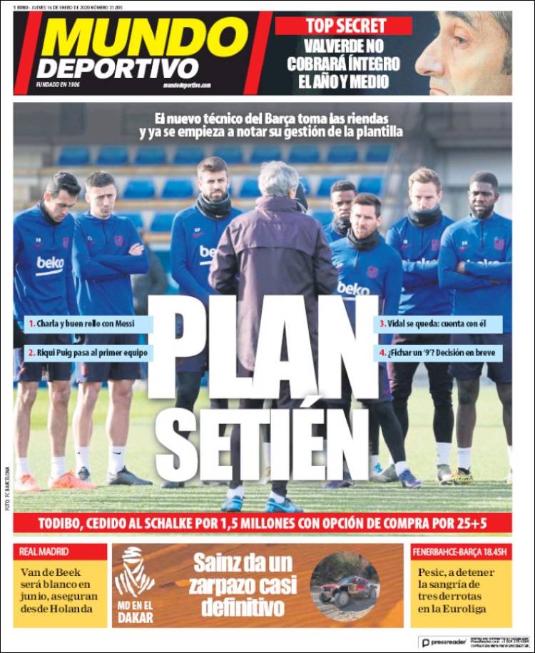 Portadas de diarios deportivos del mundo del 16 de enero del 2020