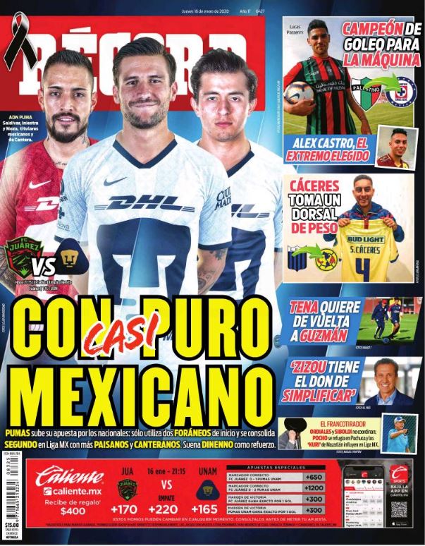 Portadas de diarios deportivos del mundo del 16 de enero del 2020