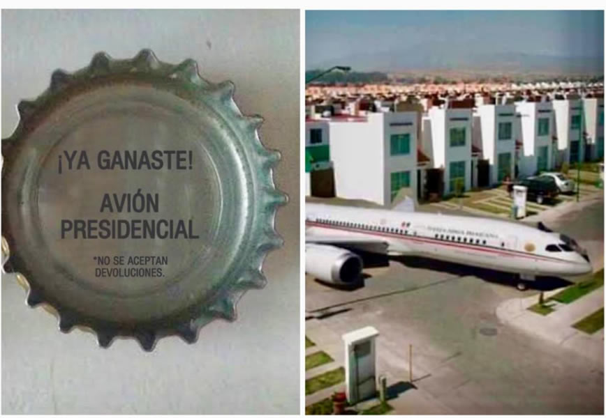 La gente no tardó en ironizar con la intención de AMLO de rifar el avión presidencial.