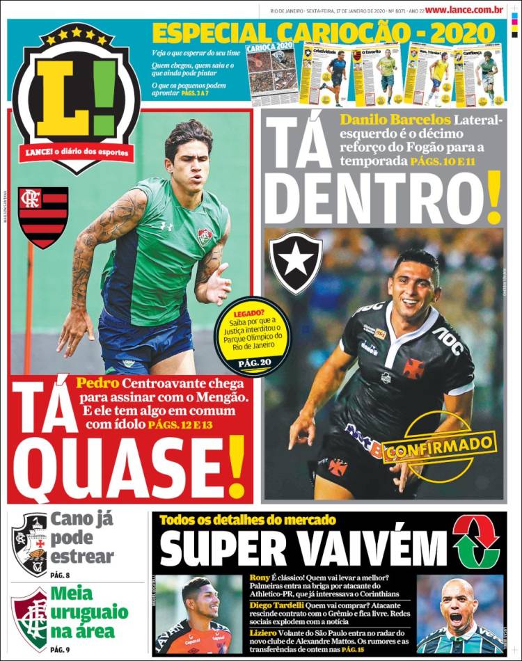 Portadas de diarios deportivos del mundo del 17 de enero del 2020