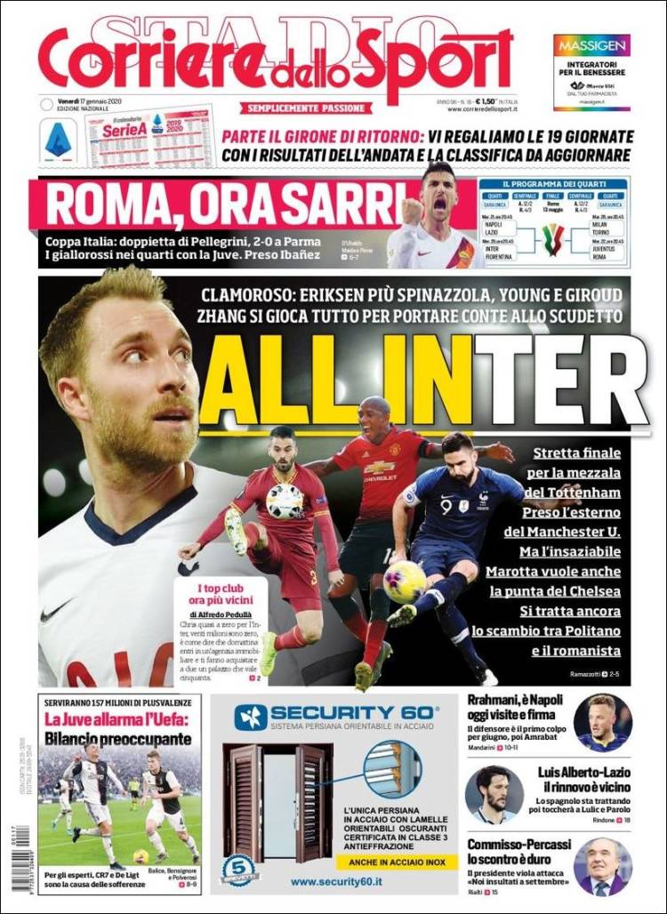 Portadas de diarios deportivos del mundo del 17 de enero del 2020