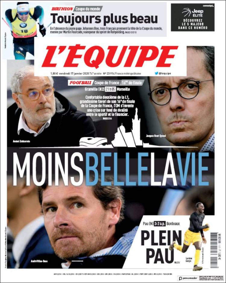 Portadas de diarios deportivos del mundo del 17 de enero del 2020
