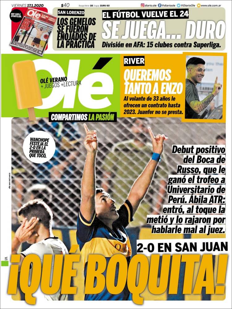 Portadas de diarios deportivos del mundo del 17 de enero del 2020