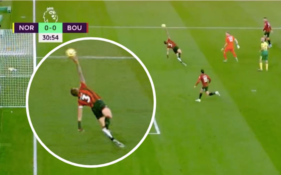 Defensa del Bournemouth evita gol con una espectacular atajada (Especial)