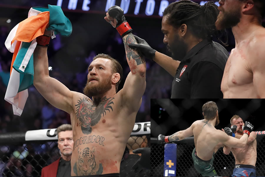 El irlandés no tuvo piedad y castigó de fea forma a Cerrone. FOTOS: AFP.