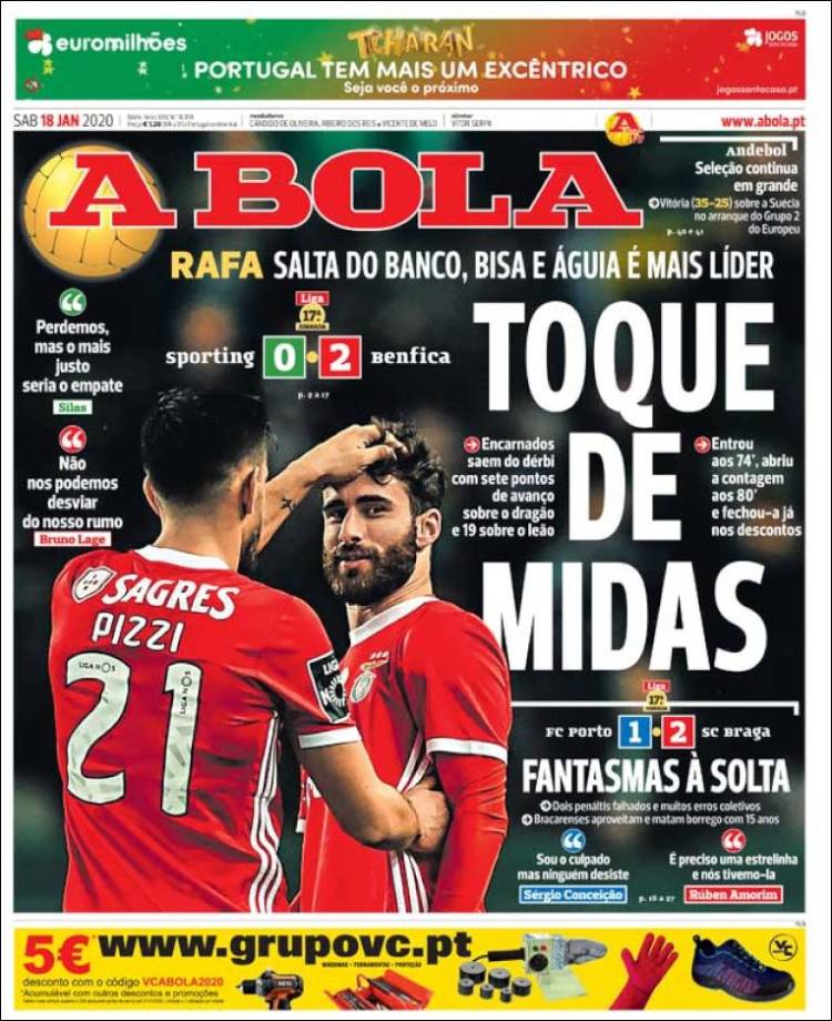 Portadas de diarios deportivos del mundo del 18 de enero del 2020